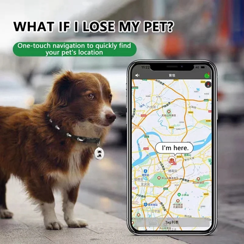 Pet Anti Lost GPS Tracker Bluetooth Smart Wearable Waterproof Locator Real-Time Tracking Collar Find Device