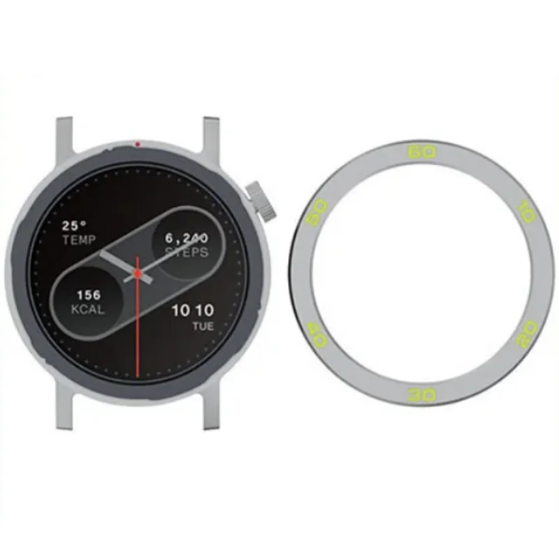 AA08-Metal Lunetta Anello Protezione in metallo Cassa dell'orologio Coperchio del cinturino Pellicola in vetro temperato Orologio Lunetta Shell per CMF By Watch Pro 2