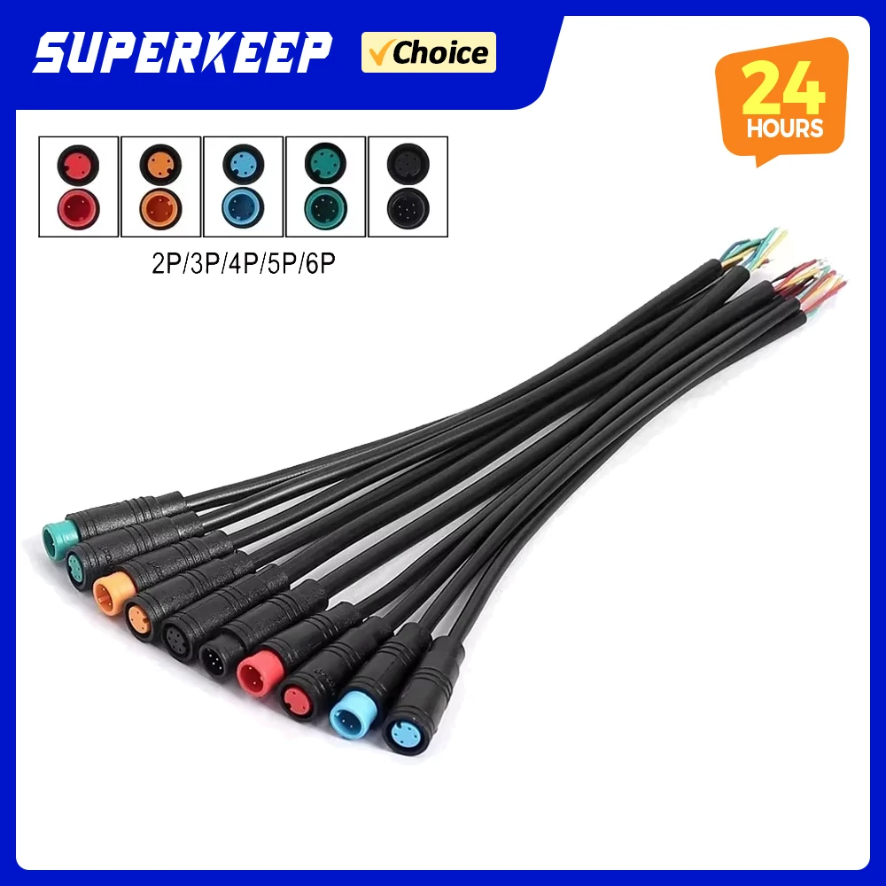 2/3/4/5/6pin macho fêmea cabo ebike display cabo conector fio para scooter elétrico sensor bicicleta elétrica butt joint plug