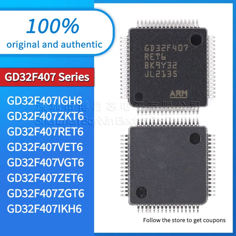 

HS GD32F407IGH6 GD32F407RET6 GD32F407VET6 GD32F407VGT6 GD32F407ZET6 GD32F407ZGT6 GD32F407IKH6 GD32F407ZKT6 Black casing