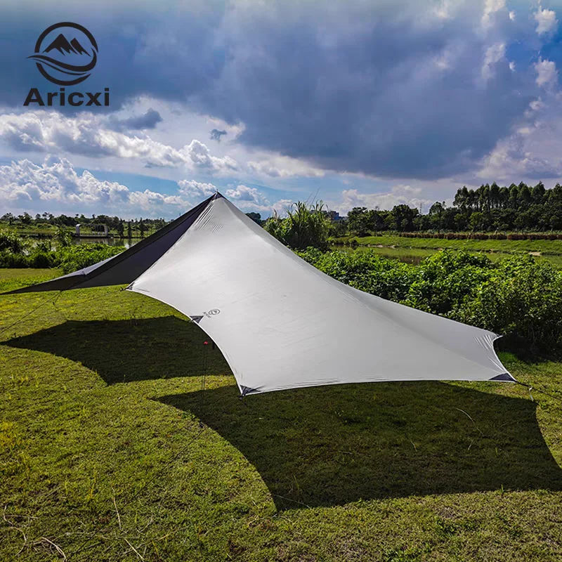 Aricxi,Ultra Light tarp,15D Silicone nylon Coated Black Rubber Canopy Nylon,Footfrint,4*3m,Dyneema,Butterfly Shaped tarp