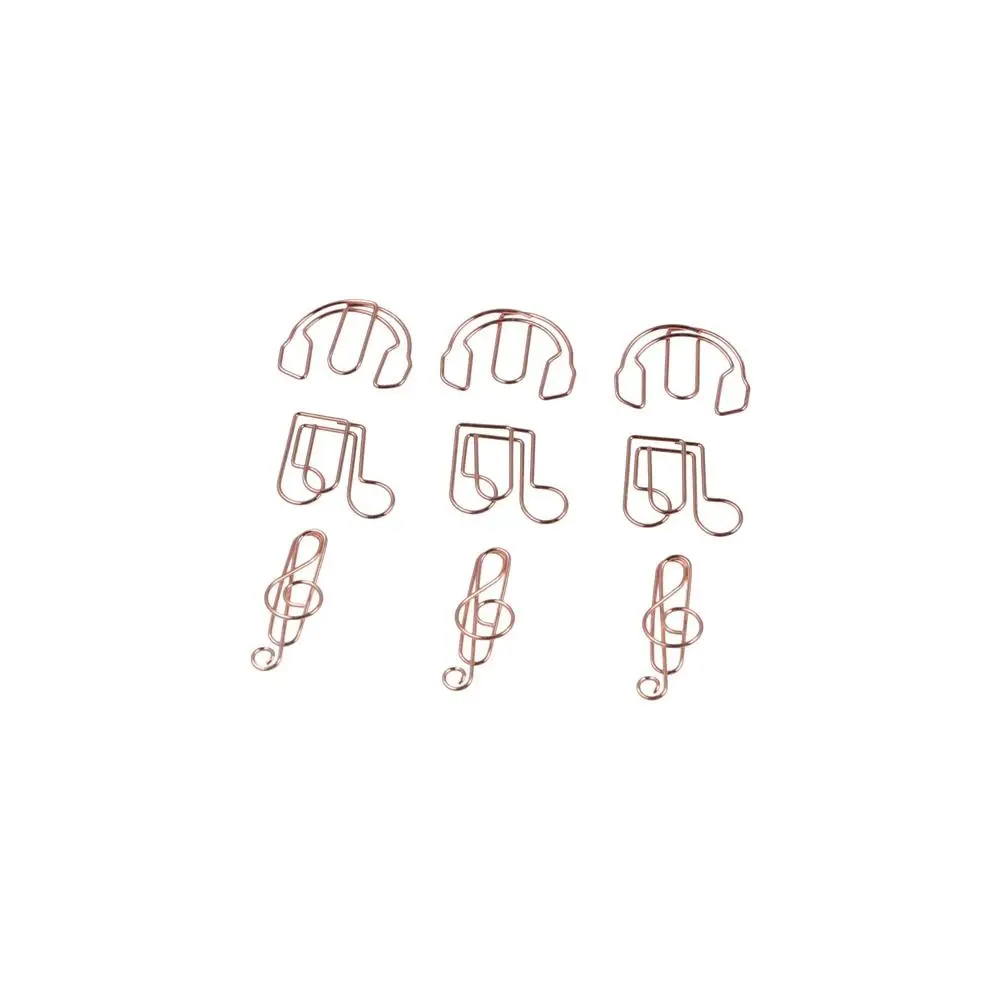 10pcs Metal Memo Music Note Paper Clips Clip-on Music Note Metal Paper Clips Guitar Creative Creative Bookmark Clip School