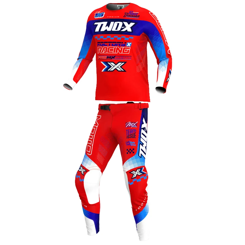 

New Two-X Podium ATV Motocross Race 4-Way Stretch Jersey Pants Set Offroad Dirt Bike Enduro MX MTB MBX Racing Suit Gear Combo