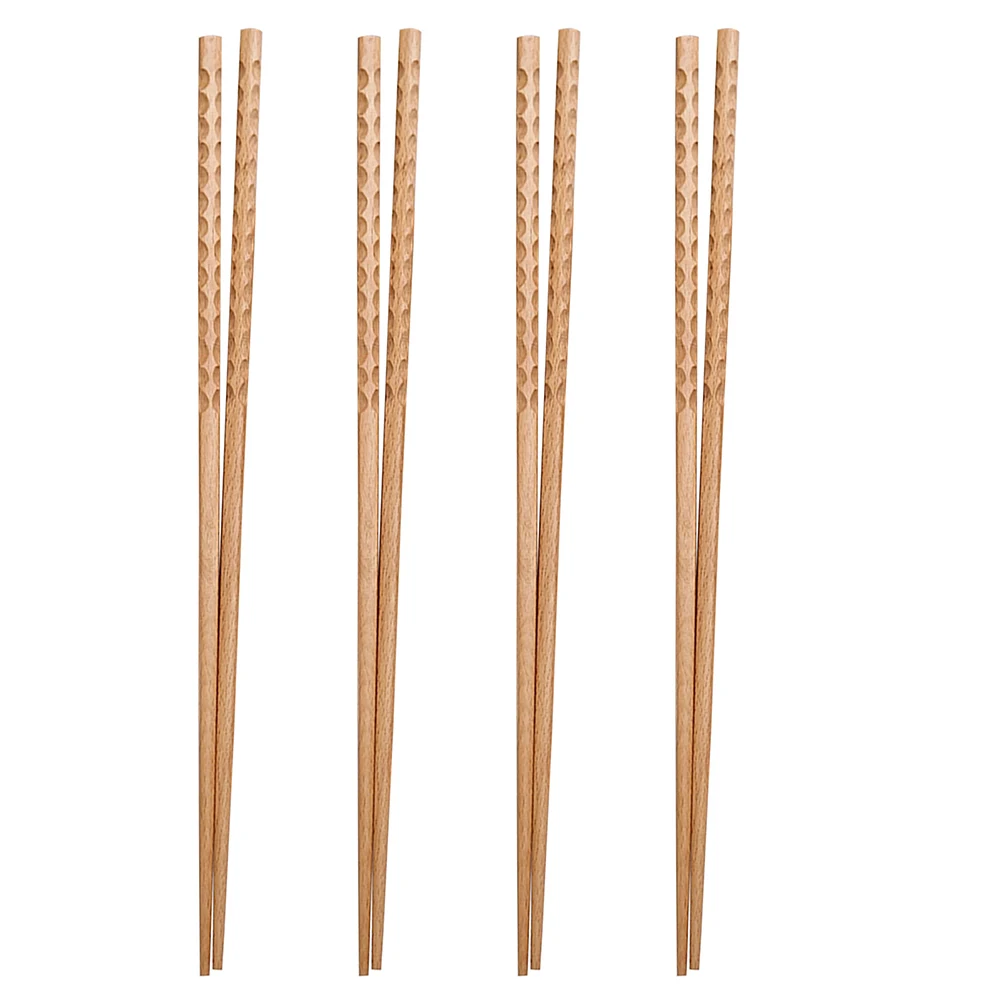

4 Pairs 32cm Beechwood Extended Chopsticks Long Wooden Frying Hot Pot Noodle Kitchen Restaurant Utensils Storage Tool