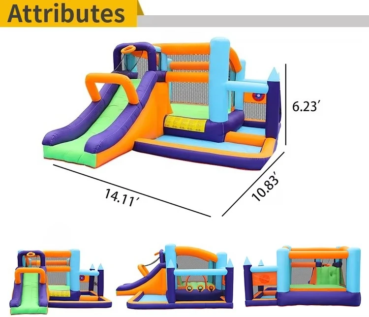 Kid Amusement Party Cartoon Inflatable Bounce Air Jumper Blow Up Bouncing Castle Bounce House With Slide