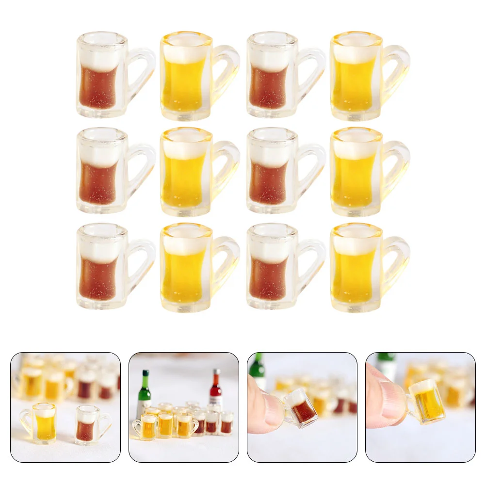 

20 Pcs Props Kit Mini Decorations Toy Children Miniature Cups Adorable Beer Mugs Resin Beverage Model