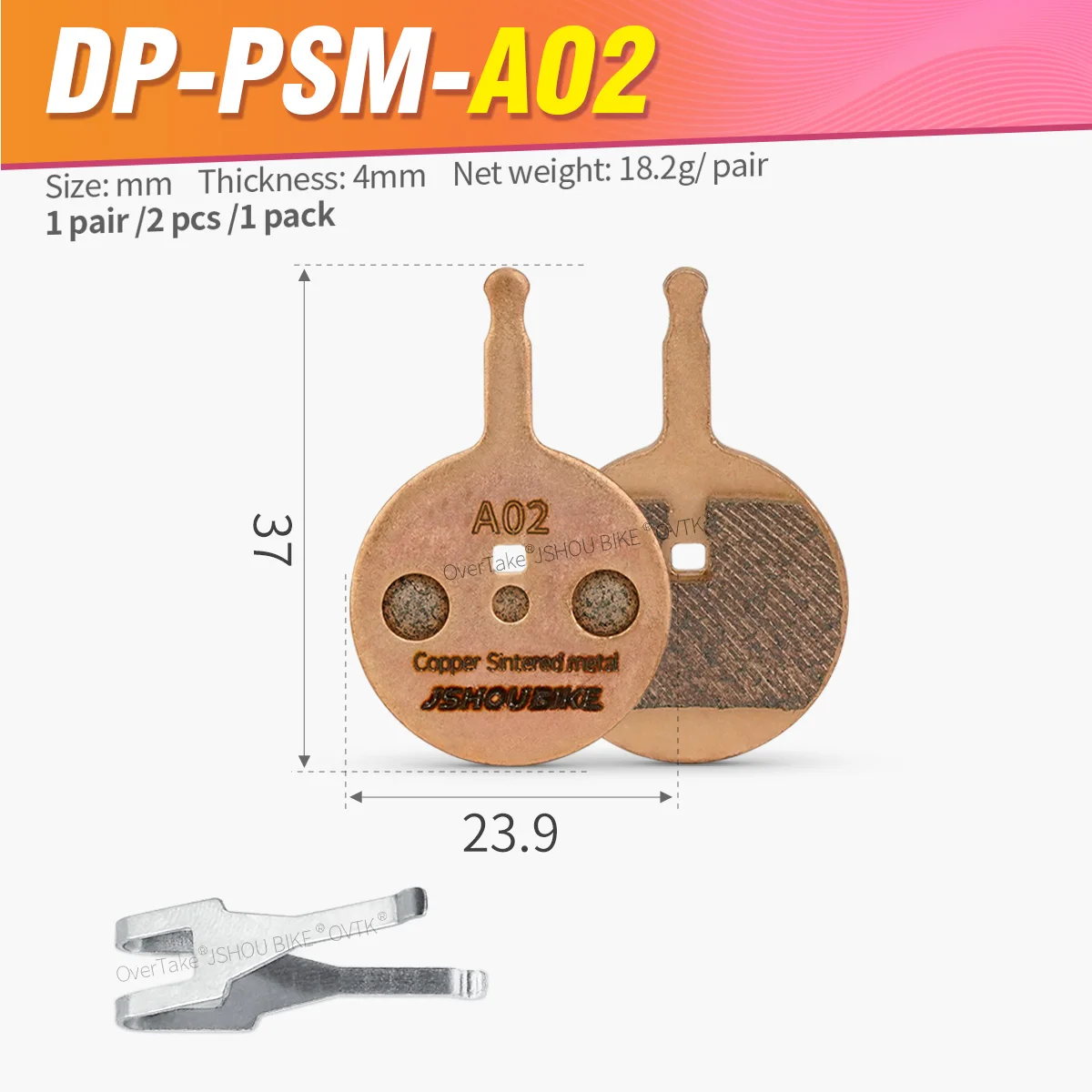 AliExpress JSHOU BIKE JSHOUBIKE 1/2/4/6/8/10 pairs Sintered Metal hydraulic brake pads for Avid BB5, CSC, Kingdom, Promax DC710/DC720/DC913