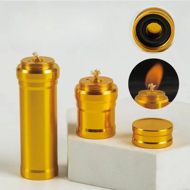 Mini-Alkohollampe aus Aluminiumlegierung mit Docht, tragbarer Brenner, Heizgerät für Outdoor-Camping, Wandern, Überleben, Heizwerkzeug
