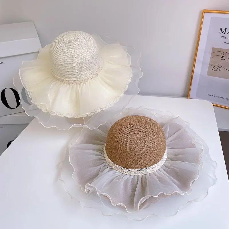 Fashion New Spring and Summer Floppy Wide Brim Sun Hat Women Strawhat Cap Outdoor Holiday Lady Beach Casual FloralPanama Hat