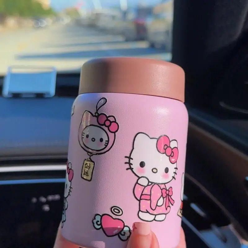 سانريوس مرحبا كيتي كوب حراري صغير لطيف طالب كوب ماء المحمولة رائعة 304Ss الكرتون الإبداعية فتاة 280 مللي هدية عيد