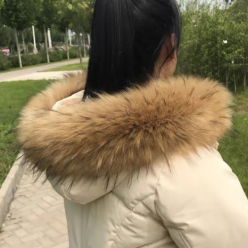 

2024 100% Real Fur Collar For Parkas Coats luxury Warm Natural Raccoon Scarf Women Large Fur Collar Scarves Male Jackets coat