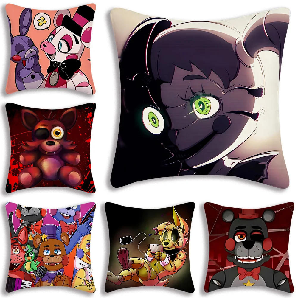 

Horror Pillowcase Fnaf Pillow Covers Cartoon Sofa Decorative Home Double-sided Printing Short Plush Cute Cushion Cover