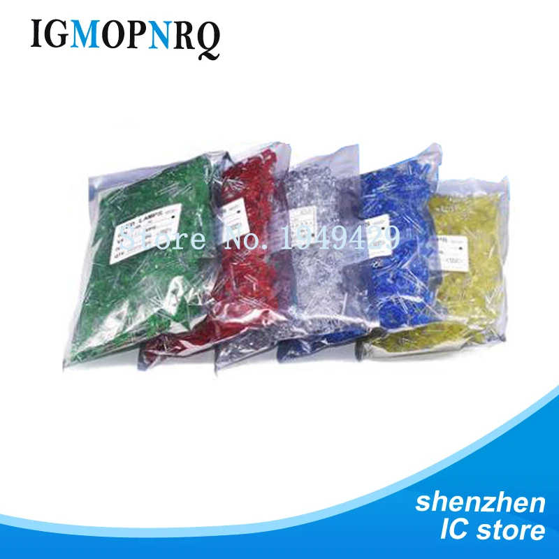 1000pcs 3MM light-emitting diode LED lamp red green yellow blue white in-line small bulbs 1000 packages