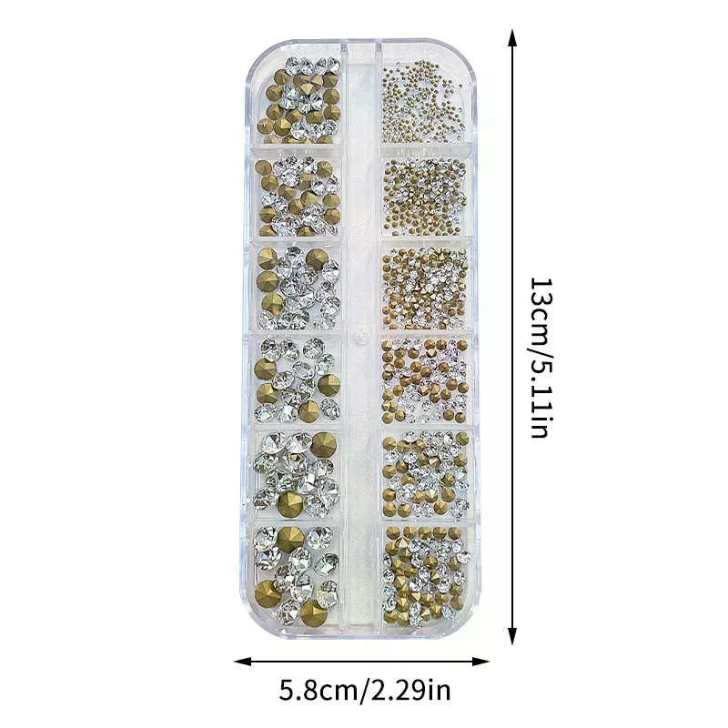12 شبكة مختلطة مسمار صغير أحجار الراين أسفل حاد سوبر فلاش مسمار الفن كريستال الديكور الأحجار الكريمة مانيكير تلميح ثلاثية الأبعاد #6