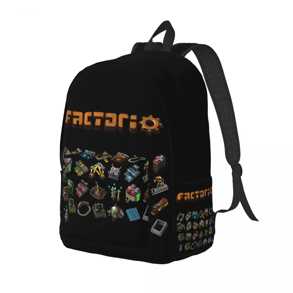 Factorio, The Factory Must Backpack F-Factorio Game Preschool Lightweight For Work For Gifts Sturdy Shoulder Knapsack