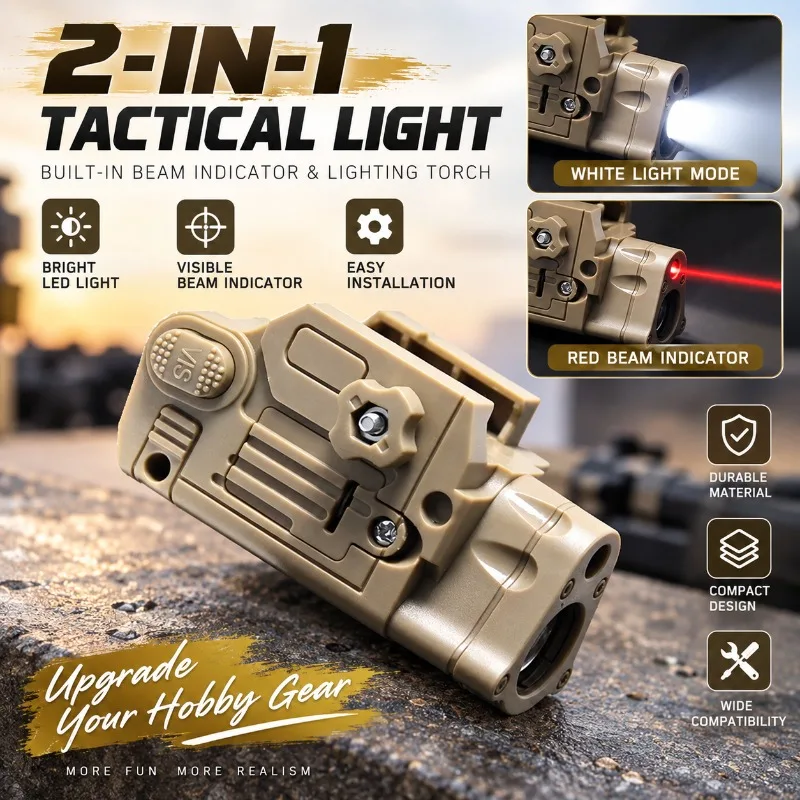 Model Building Auxiliary Lighting Accessory, High‑Bright Torch with Red Light, Fit Standard Model Rail System