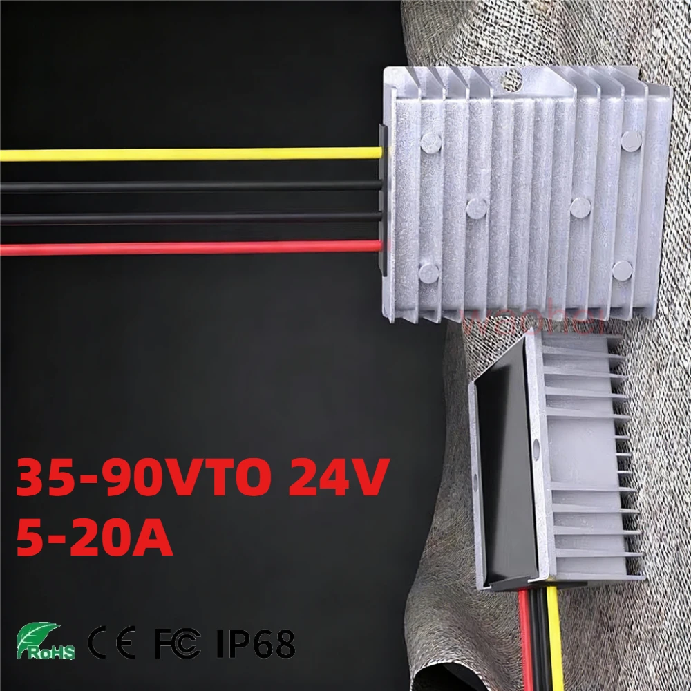 

36V 48V 54V 60V 72V to 24V DC DC Step Down Converter 5A 10A 15A 20A 36 48 60 72 Volt to 24 Volt Voltage Regulator Buck for Car