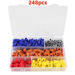248pcs Electrical Wire Connectors Nuts Colorful Wire Caps Kit Twist Caps Nuts Assortment for Quick Connection