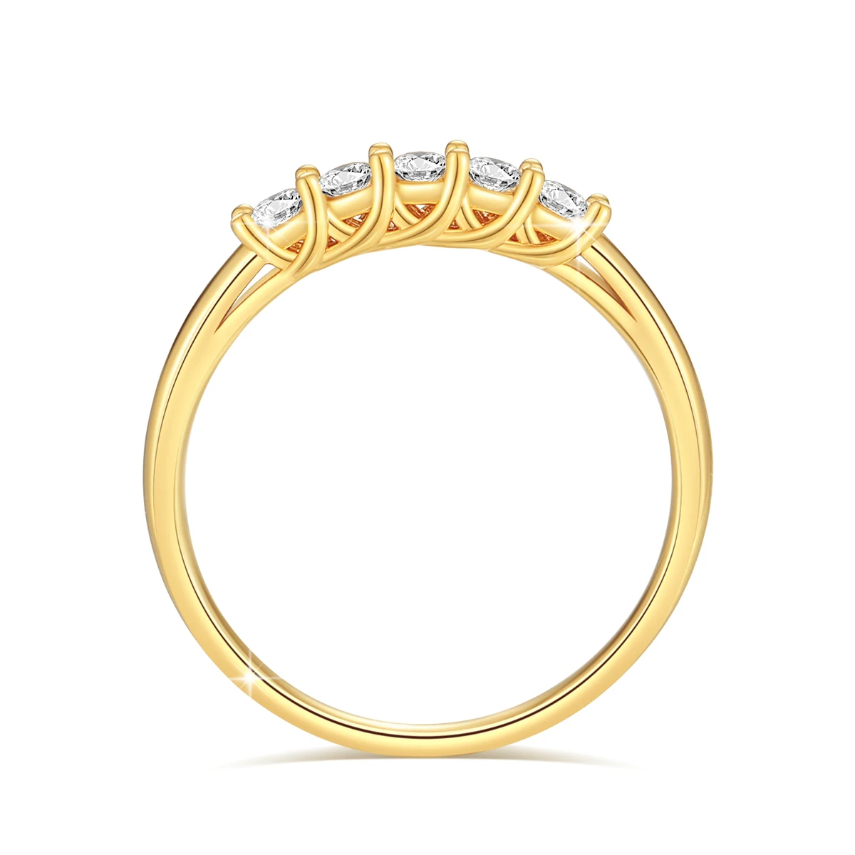 Großhandel echte 18 Karat Gold Ring mit Zertifikat europäischen Karat Gold Moissan ite Schmuck für Frauen Sommer Luxus Hochzeits geschenk