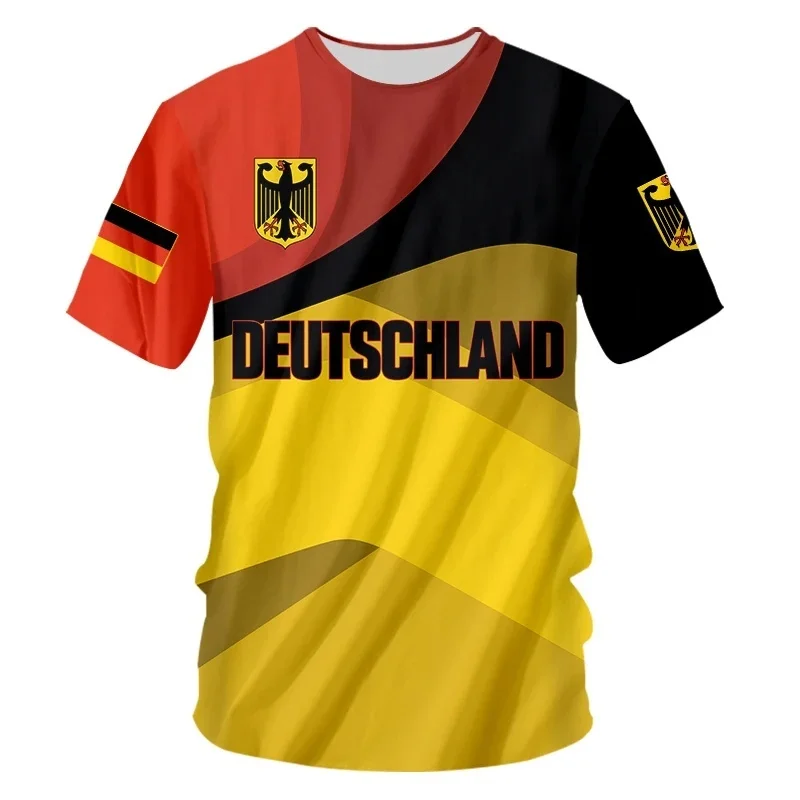 Germany-themed Casual Short-sleeve T-shirt with National Emblem & 
