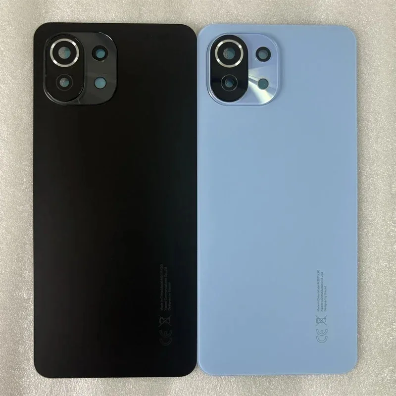 

For Xiaomi Mi 11 Lite 4G back glass panel repair parts 3D backshell cover rear door housing case bezel with camera lens
