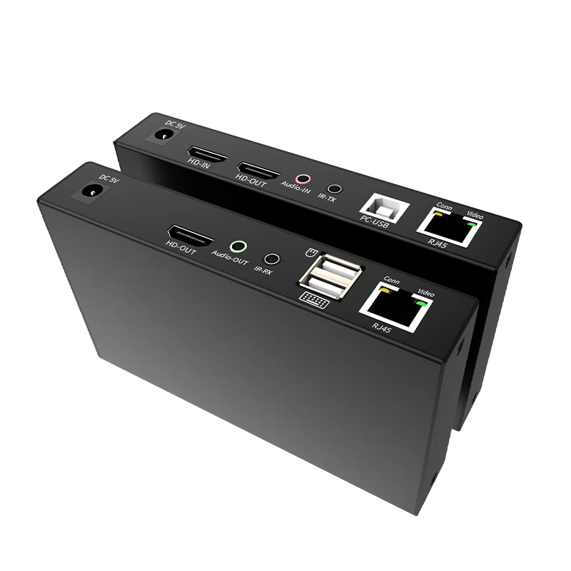 4K@60hz 20KM HDMI USB KVM Fiber Optical Extender & 150m RJ45 Ethernet Cat6 Cable Extender Audio Video Transmitter and Receiver