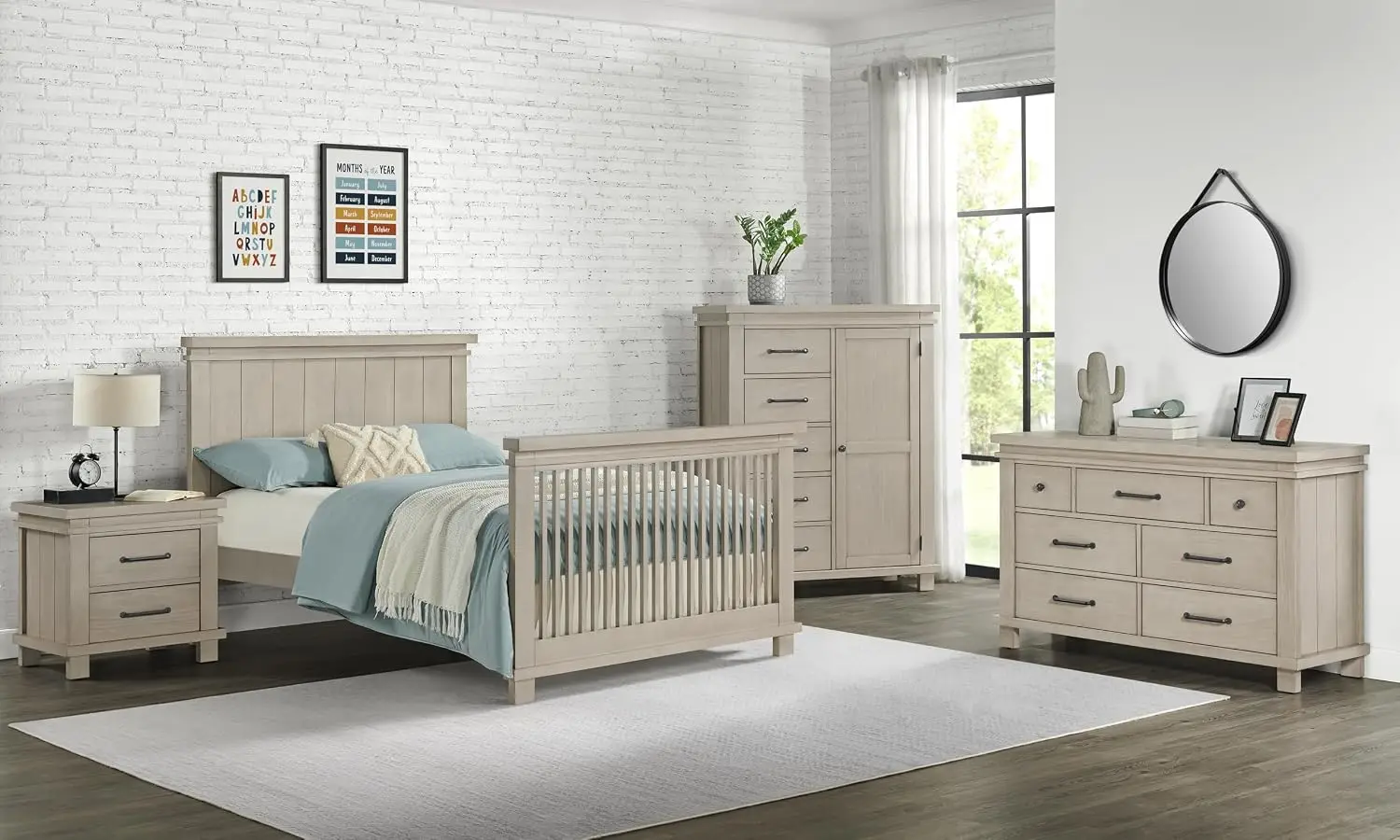 Premium Soft Closing 2-Drawer Nightstand, Smooth Stone Wash Finish, Customized