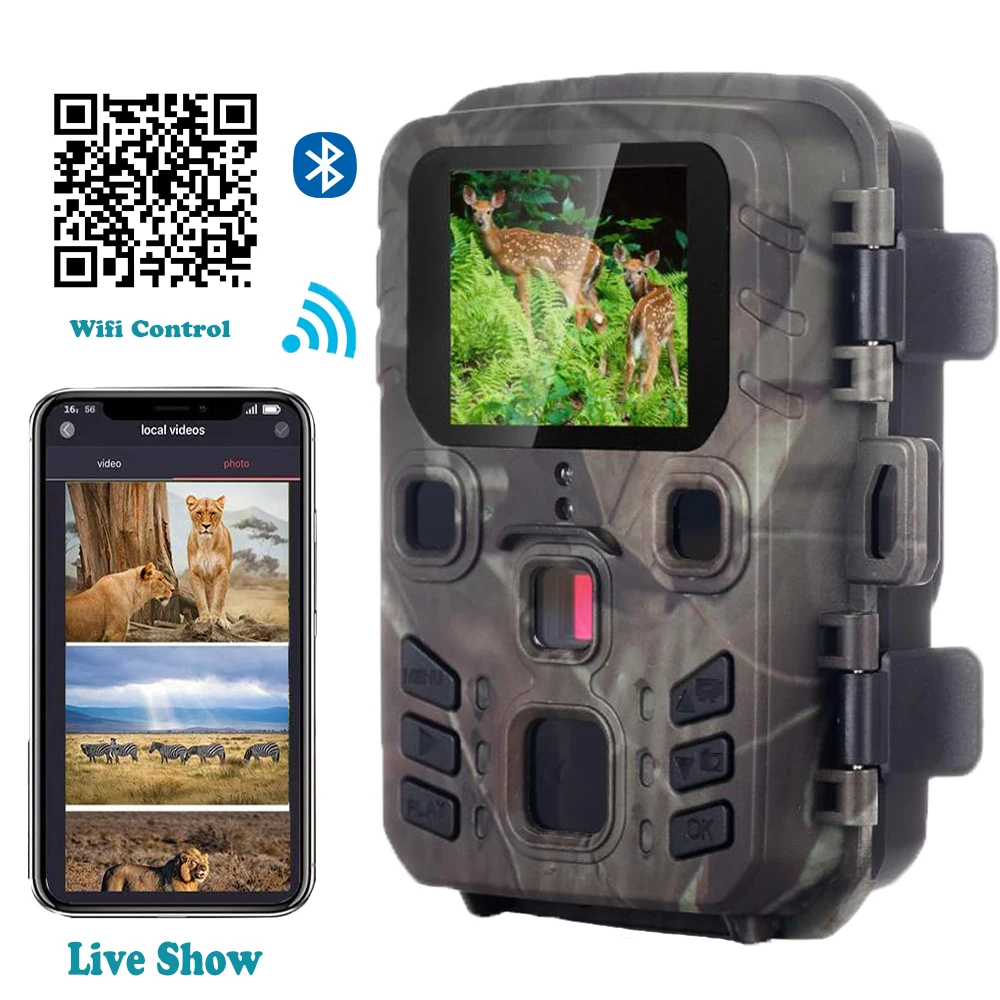 

WIFI301 24MP 1296P Infrared Night Vision WIFI Hunting Trail Camera APP Bluetooth Wireless Control Wildlife Hunting Camera