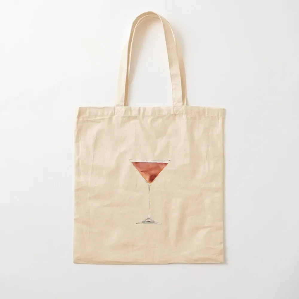 

Watercolor hand drawn sketch illustration of manhattan cocktail Tote Bag large tote Lady bags personalized