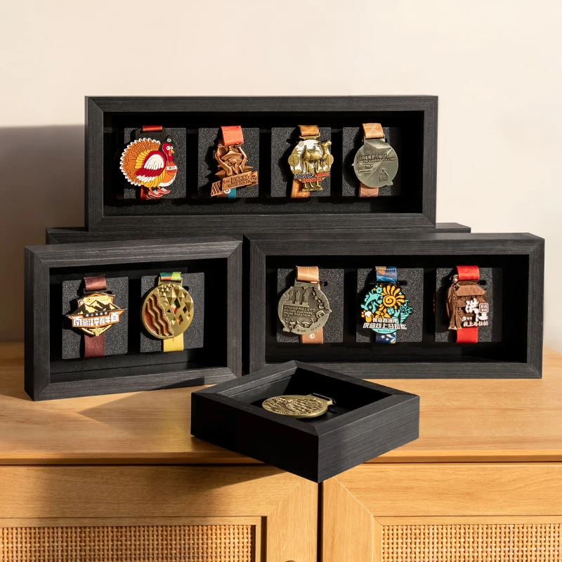 Medal Display Case,Medal Box Photo Frame,Marathon Medal Display Frame for Running Marathon,Triathlon,Football Gymnastics,Sports