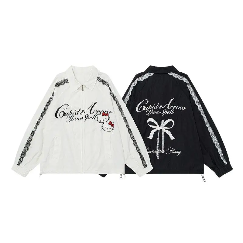 

Sanrios Cartoon Hello Kittys Baseball Uniform Fashion Autumn 2026 High Street Girls Commuting Coat Jacket Student Clothes Korean