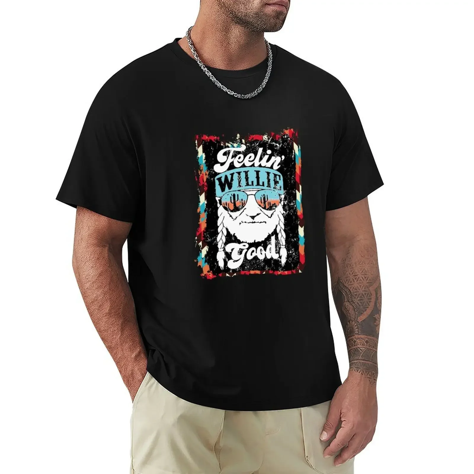 feeling wille good-willie nelson T-Shirt blanks street wear men clothes