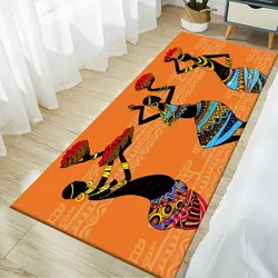 Ethnic Style Carpets for Living Room Bedroom Traditional African Woman Pattern Area Rugs Polyester Home Decoration Kitchen Mat