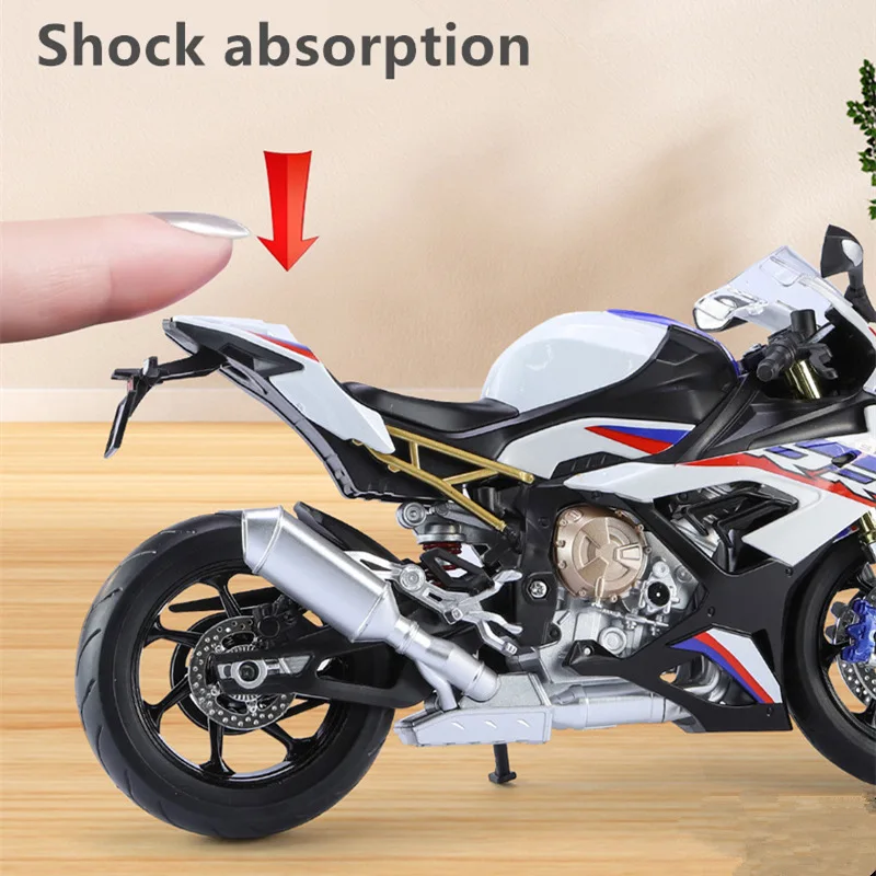 1/9 S1000RR Alloy Racing Motorcycle Diecasts Street Sports Motorcycle Model High Simulation With Light Collection Childrens Gift