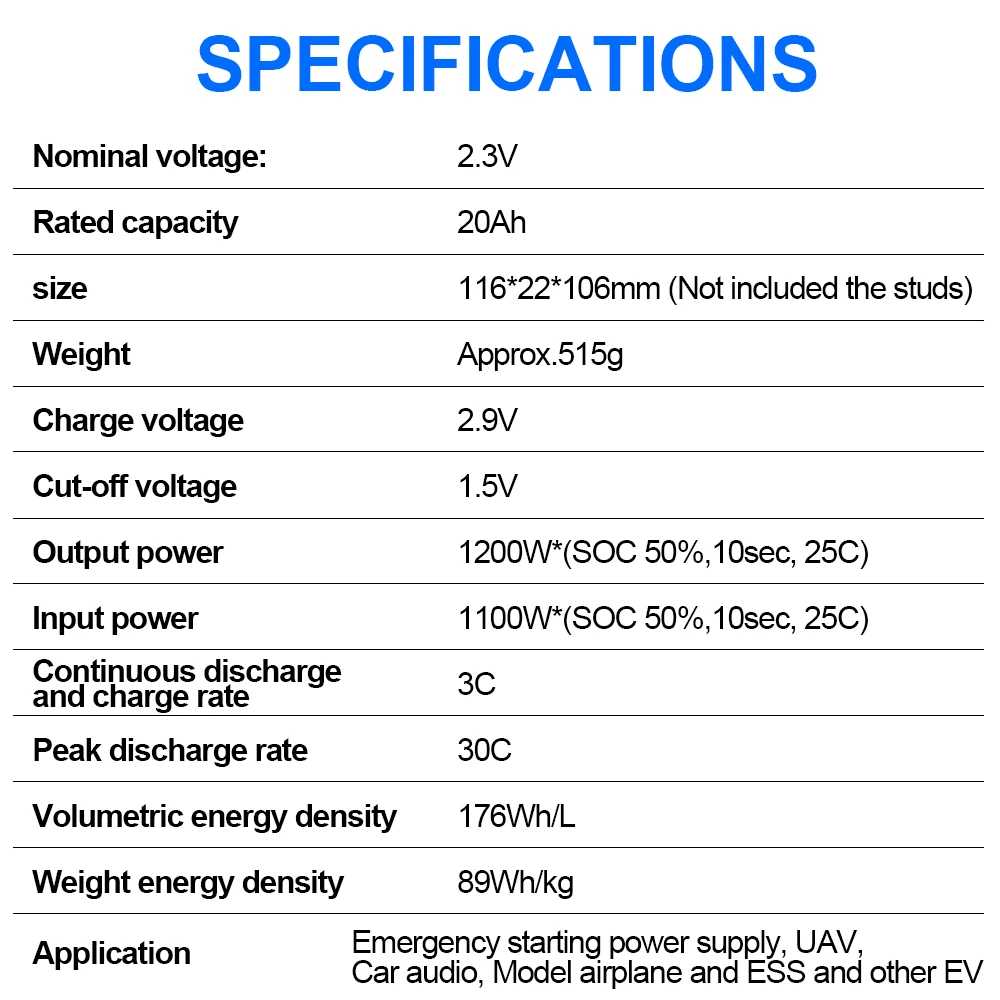 Toshiba LTO 2.3V 20Ah Rechargeable LTO Original High Rate Dischargeable Batteries For Low Temperature High Rate Discharge DIY