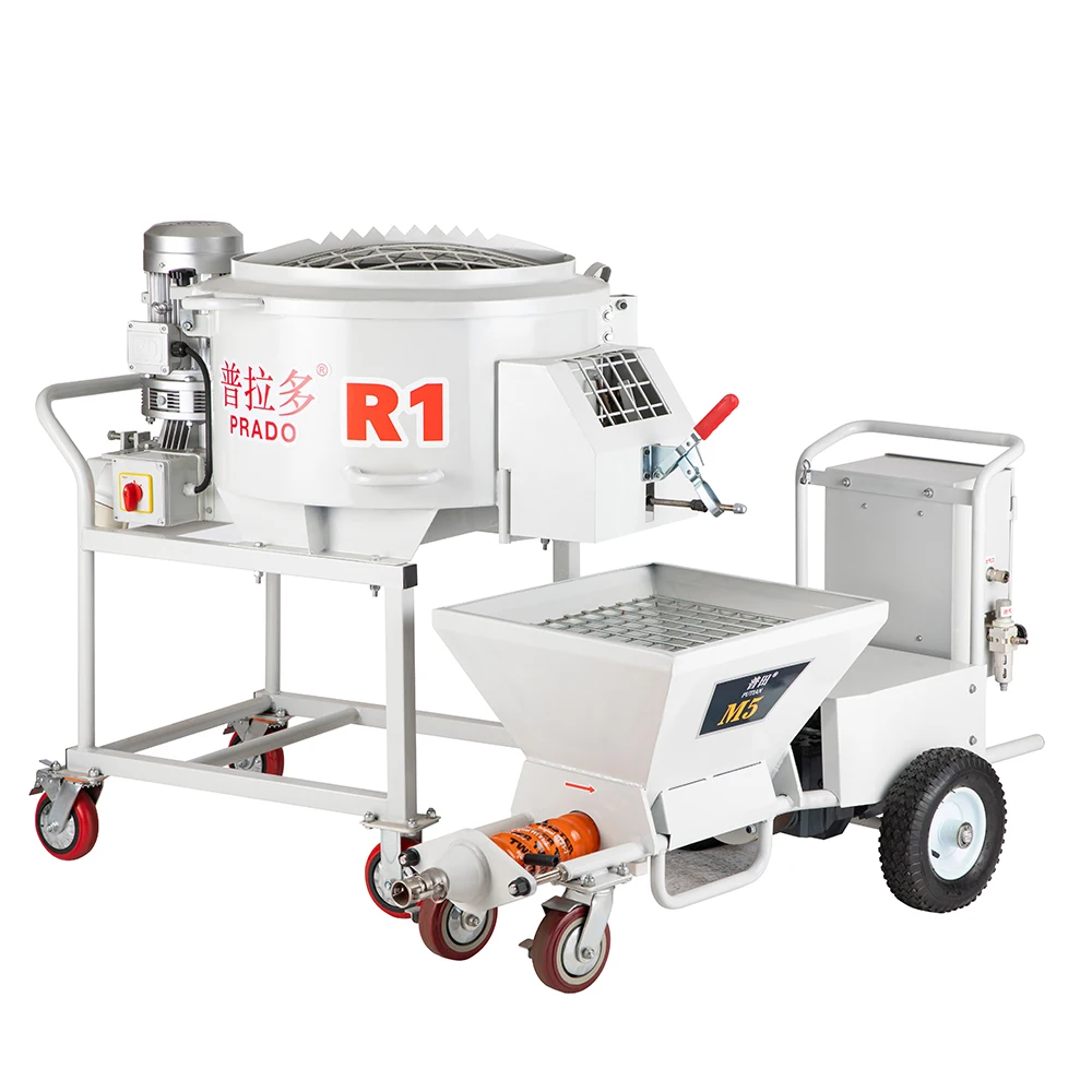 PT-M5 screw type multifunctional gypsum mortar machine and PT-R1 multifunctional mixer