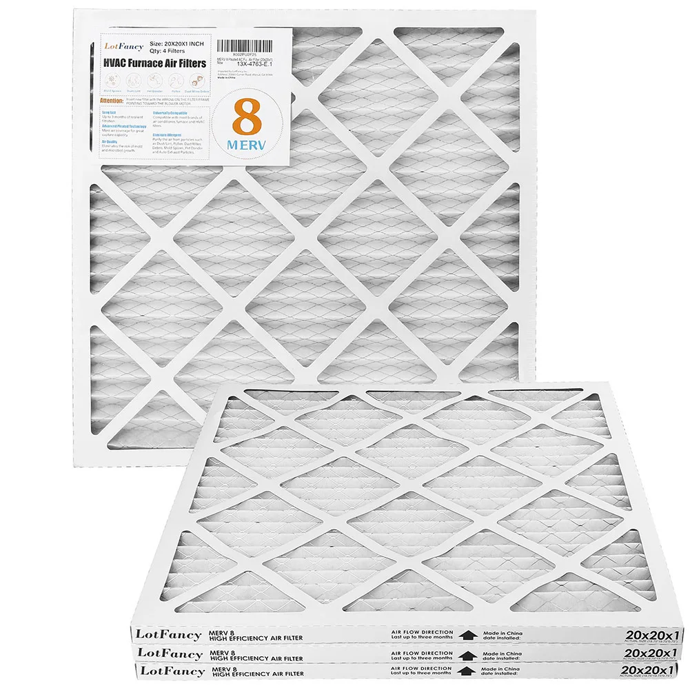 

4 Pack 20"x20"x1" Air Filter MERV 8 Pleated Replacement Filter for HVAC Furnace Air Filters
