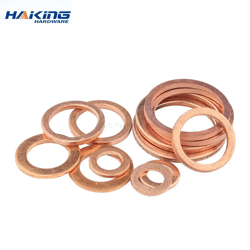 

Solid Copper Washer Shim Flat Ring Gasket Rings M5 M6 M8 M10 M12 M14 Seal Plain O Ring Spacer 10/20/50 Pcs Washers Fastener