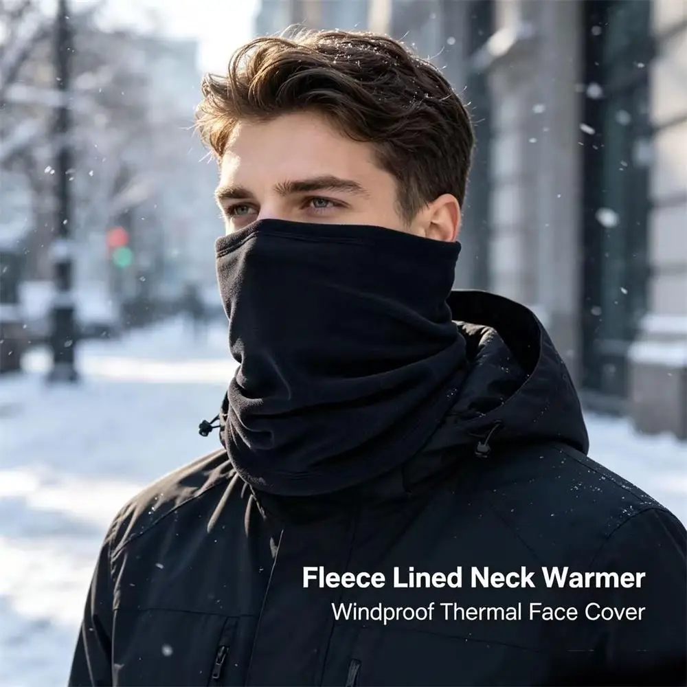 Fleece Windproof Neck Gaiter, Thermal Half Face Cover Mask, Outdoor Cycling Ski Running Warm Neck Warmer Multifunctional Headwe