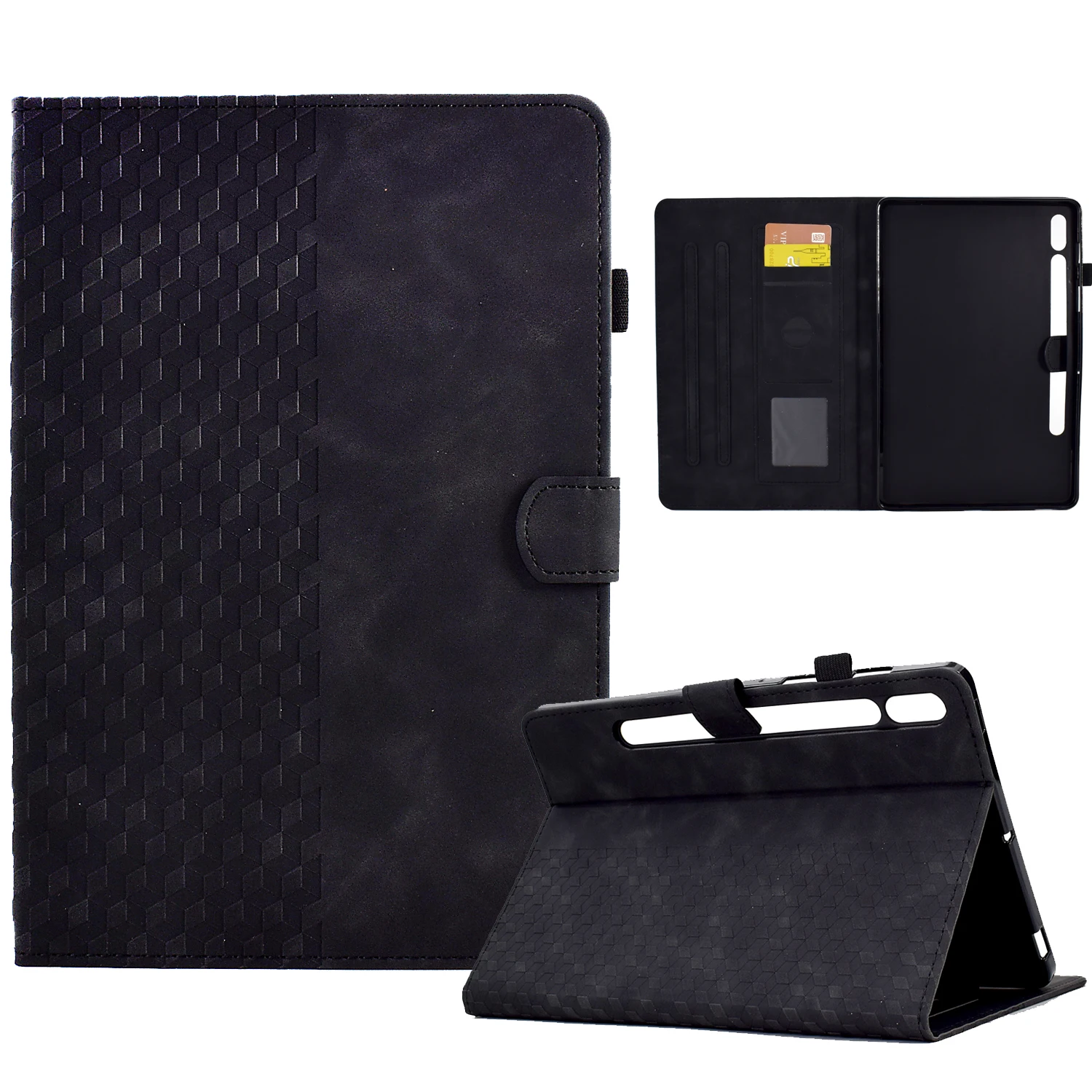 

Flip block embossing Card slot wallet Cover For Samsung Galaxy Tab S7 11.0 inch With pen case shockproof Tablet protective Cover