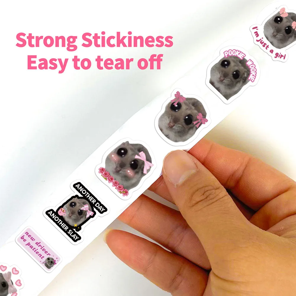 500PCS Sad Mouse Roll Stickers Cute Decoration Party Stickers iPad Notebook Boutique Decoration Stickers image 4