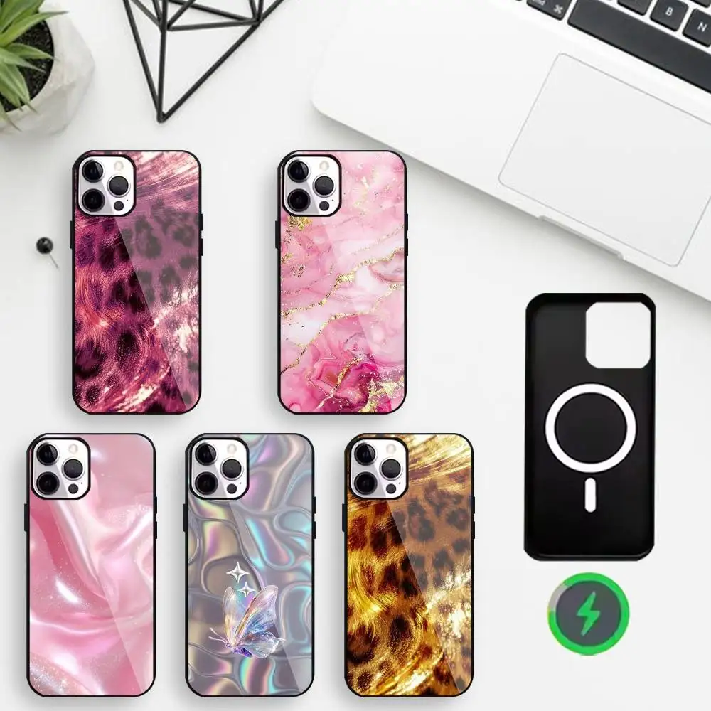 

Gradient colorful Y2K laser Phone Case For iPhone17,16,15,14,13,12,Wireless charging protective case soft cover