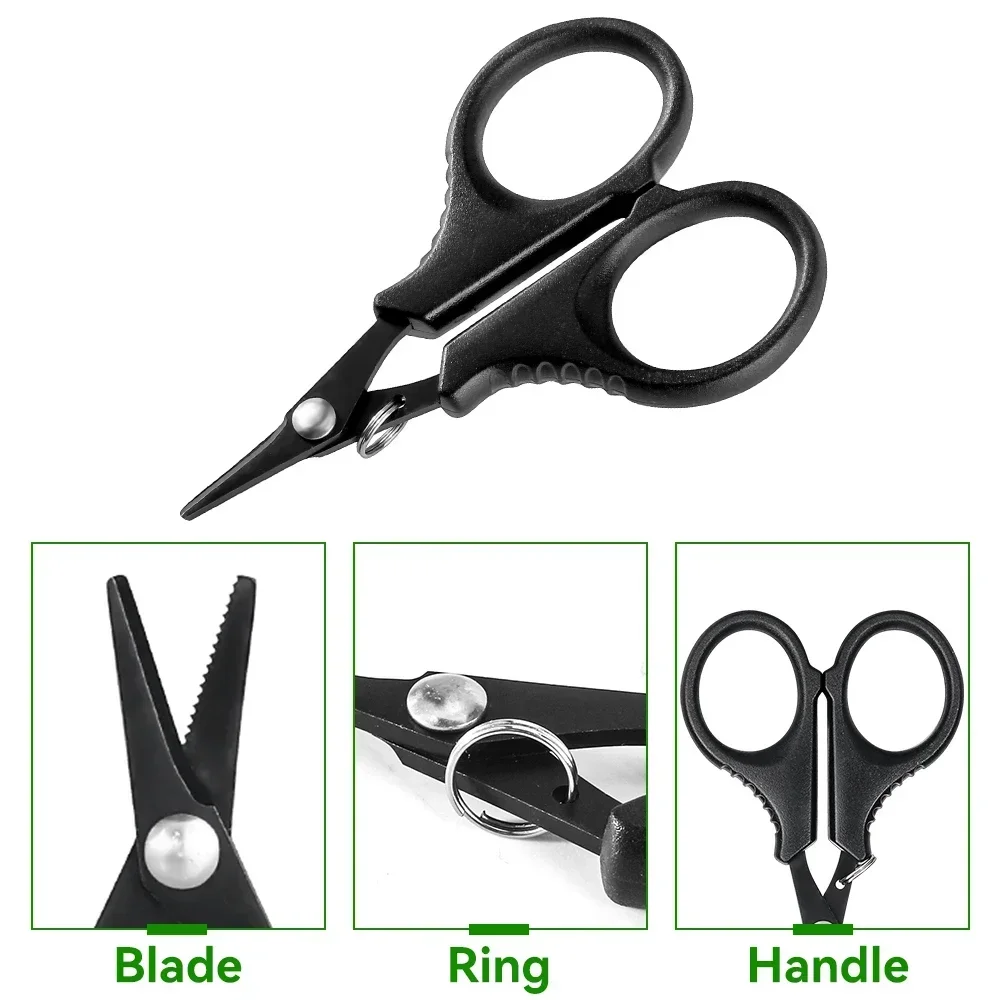 Fishing Scissor Multifunctional Titanium Coated Stainless Steel Fishing Scissors Pliers PE Braided Line Fishing Tool Accessories