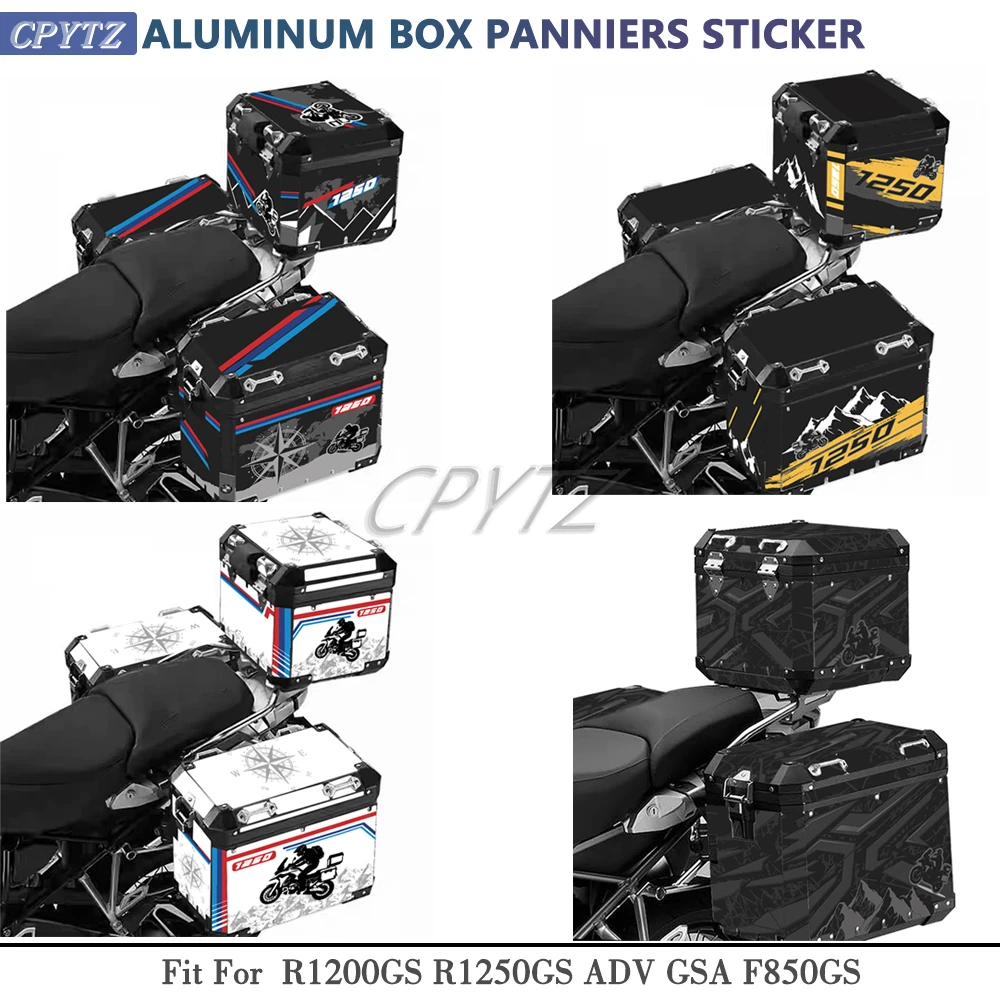 Motorcycle Panniers Decals Aluminum Box Sticker Case Luggage Tail Top Stickers Fit For R1200GS R1250GS ADV F850GS Adventure