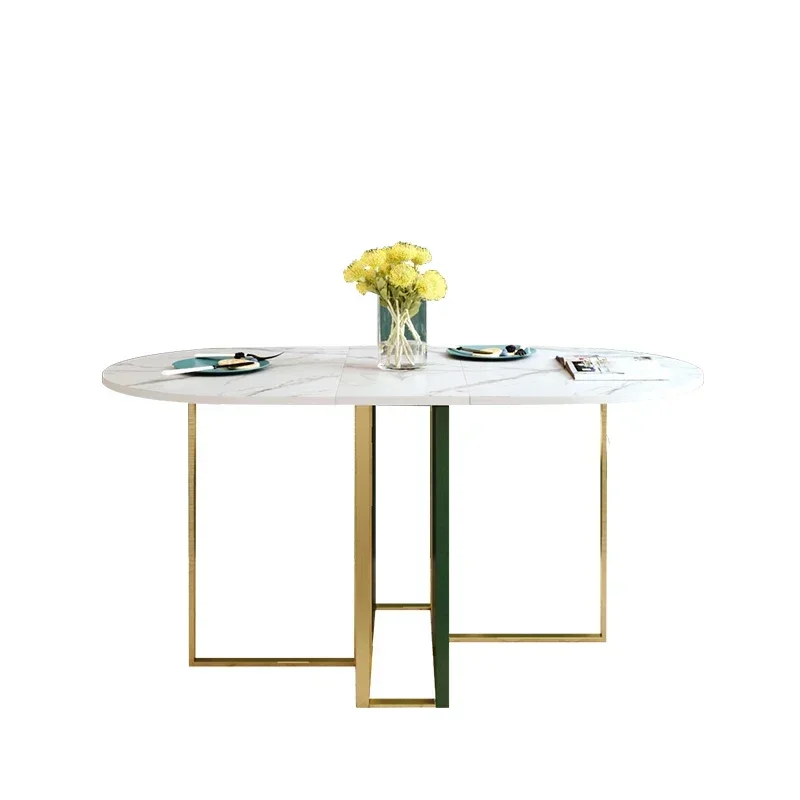 Sintered Stone Top Oval Luxury Furniture  Modern  Folding Restaurant Dining Table