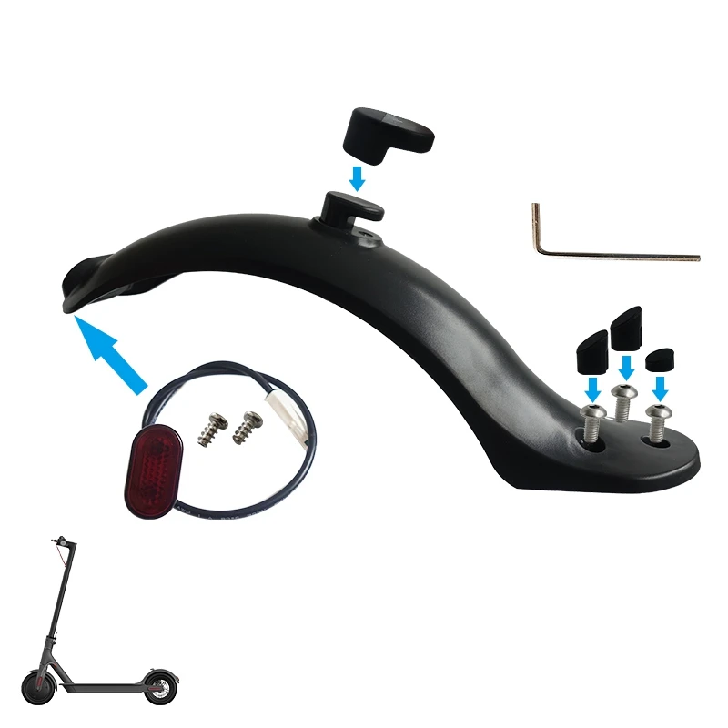 NEW HOT In Stock-Scooter Rear Mudguard Taillight Fender Set For M365/1S/PRO Electric Scooter Accessories