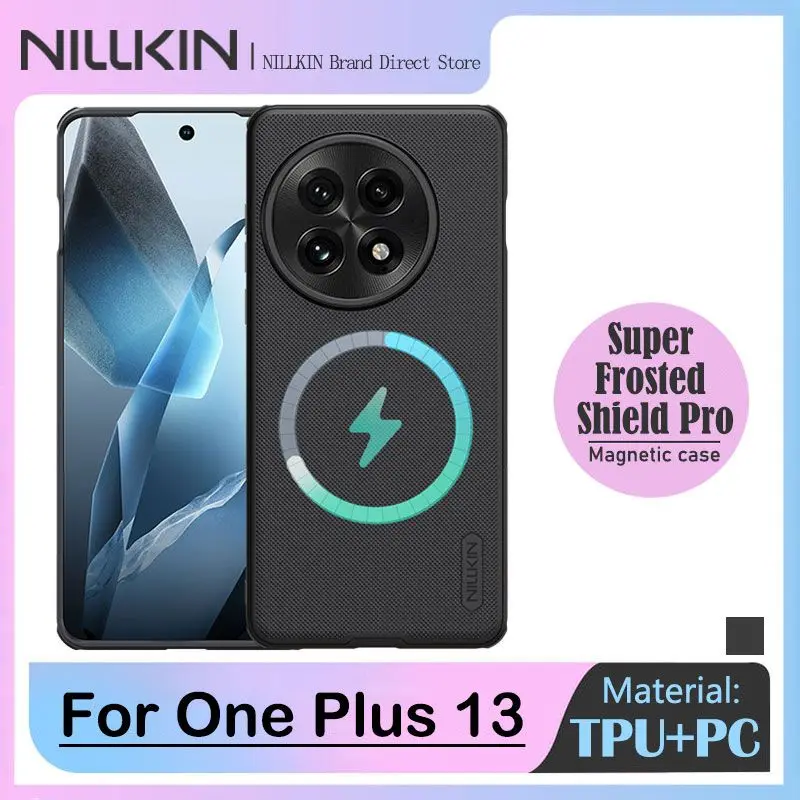 Nillkin Super Frosted Shield Magnetic Case for Oneplus 12, Oneplus 13 5G, MagSafe Compatible, 360 full PC Hard Matte Back Cover