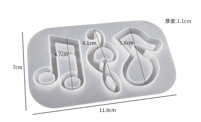 DIY Craft Music Notes Guitar Instruments Piano Quicksand Pendants DIY Keychain Pendants Silicone Molds Jewellery Resin Crafting