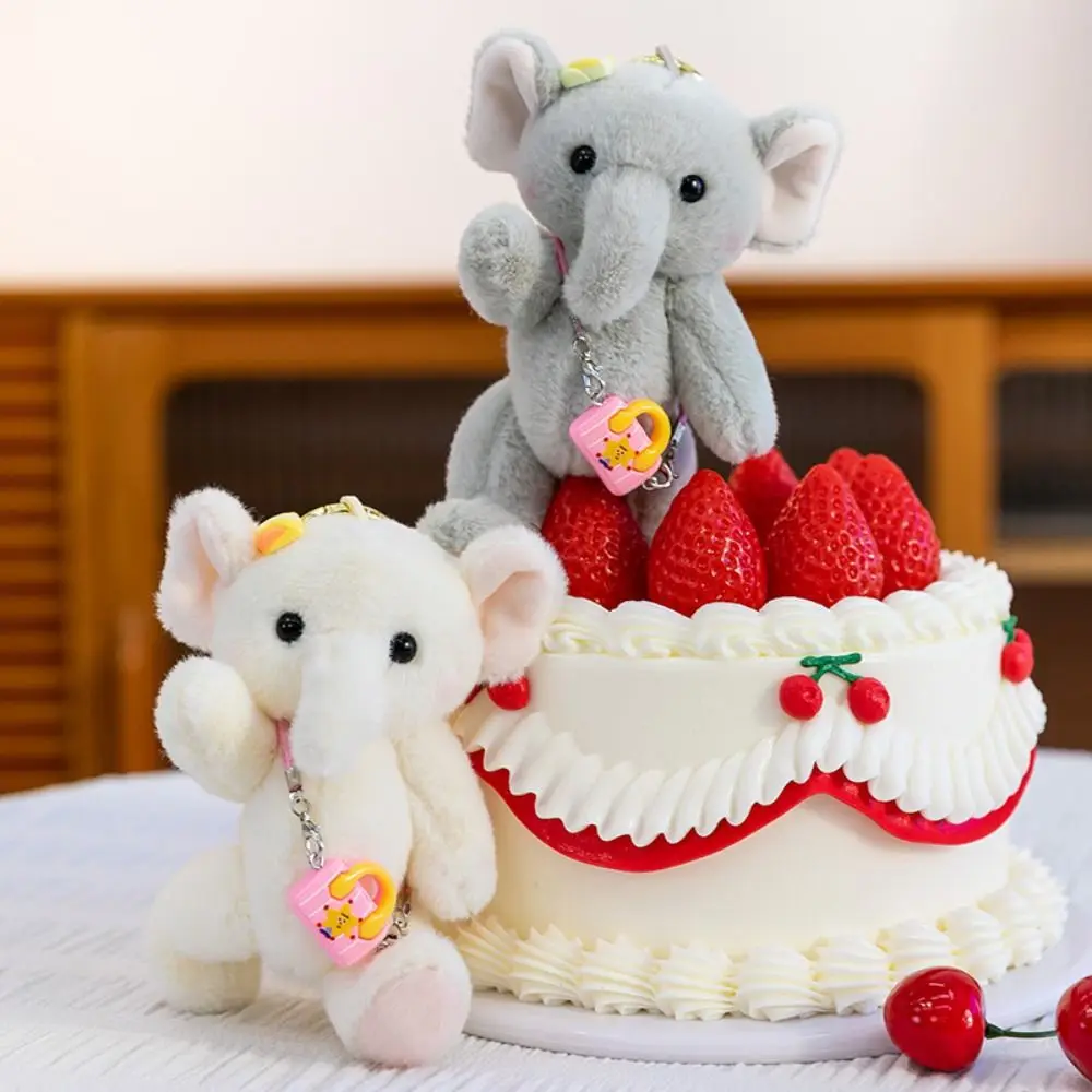 Pingente de Mochila de Elefante de Desenho Animado com Bolsa de Ombro, Brinquedo de Pelúcia Antiperda, Chaveiro de Elefante Fofo e Adorável