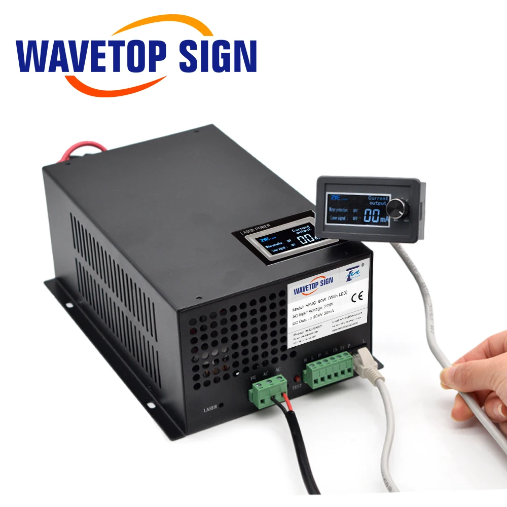 Imagem -06 - Laser Power Supply Categoria Gravação a Laser e Máquina de Corte Myjg100w 80-100w Wavetopsign-co2